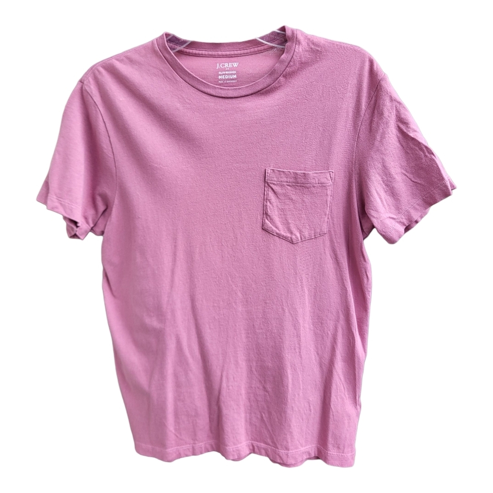 J. Crew Men's Pink 'Slim-Washed' Jersey Pocket Tee - Size M - Picture 2 of 6